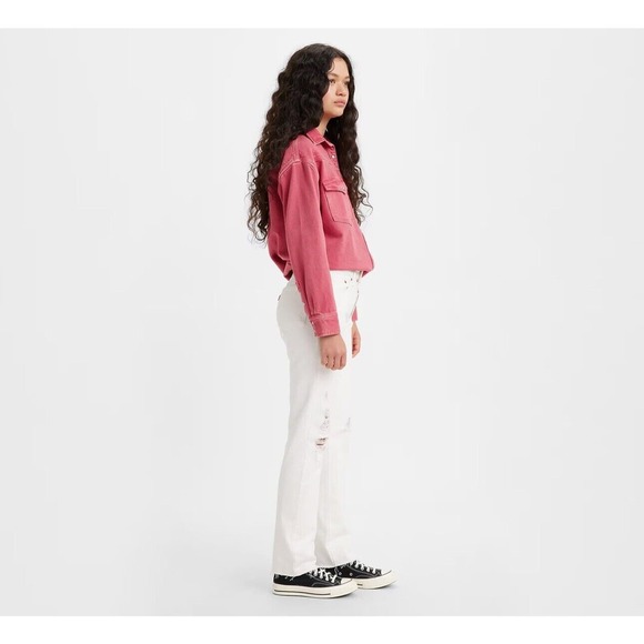 501® LEVI'S® ORIGINAL JEANS‎ In Destructed White Sz 31x30 NWT $128 - Picture 2 of 9